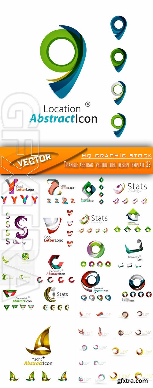 Stock Vector - Triangle abstract vector logo design template 39