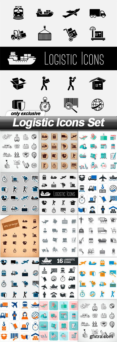 Logistic Icons Set - 14 EPS