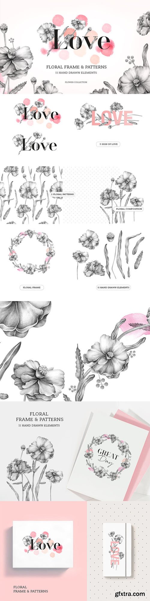 Set of Florals hand drawns - CM 89606