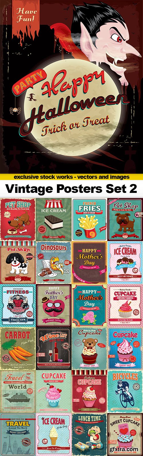 Vintage Posters Vector Set #2, 25xEPS