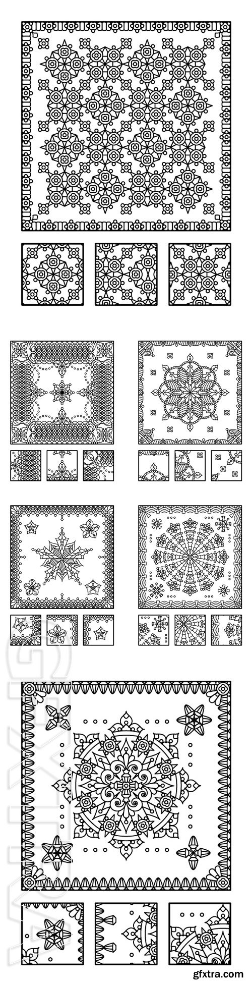 Stock Vectors - Framed mandala coloring page for adults and visual puzzle. Puzzle directions find the fragment that does not belong to the main picture