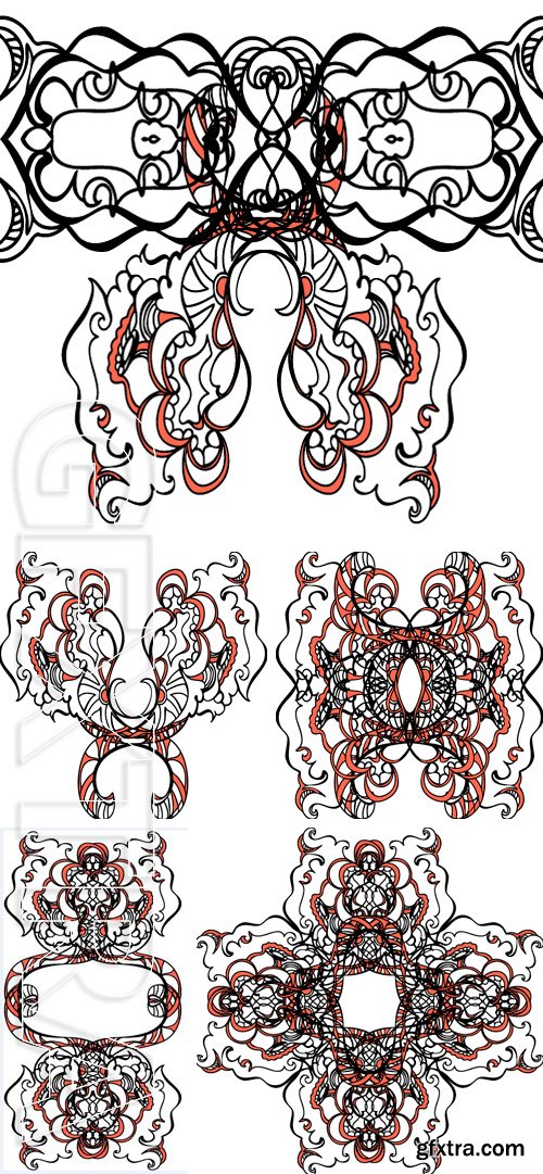 Stock Vectors - Vintage design element of hand-drawn. Perfect for jewelry packaging, invitations, printing on bags, clothing