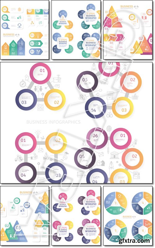 Business charts for various illustrations - Vector