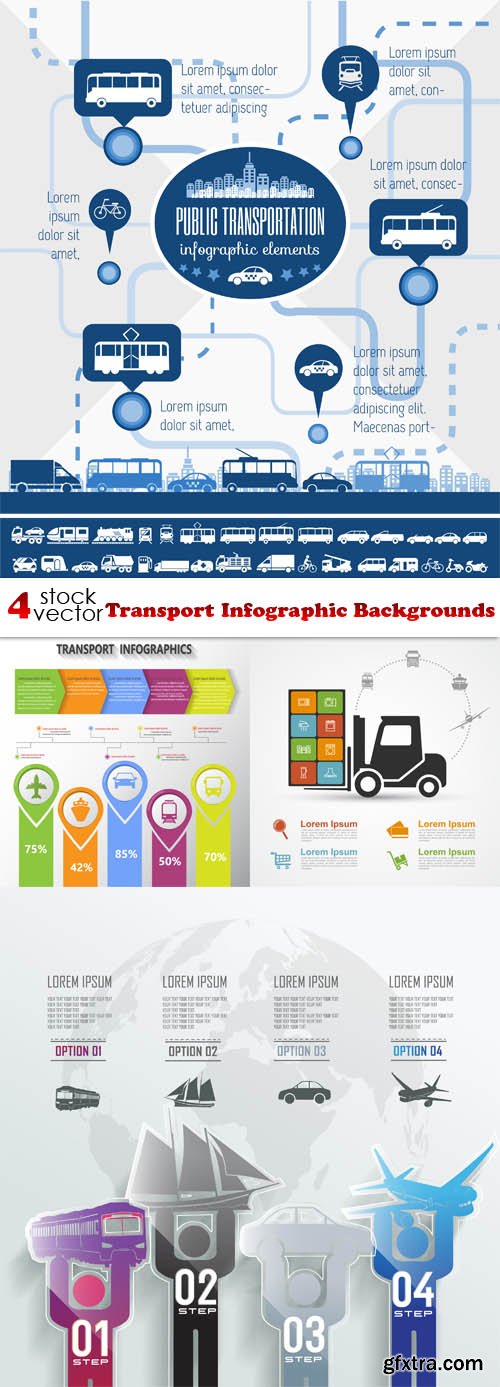 Vectors - Transport Infographic Backgrounds