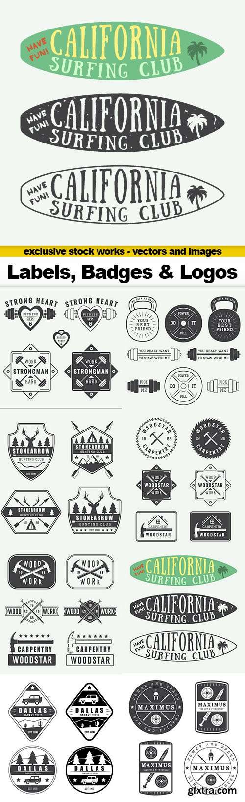 Vintage Labels, Badges & Logos - 8x EPS