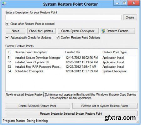 Restore Point Creator v3.2 Build 5 (+ Portable)