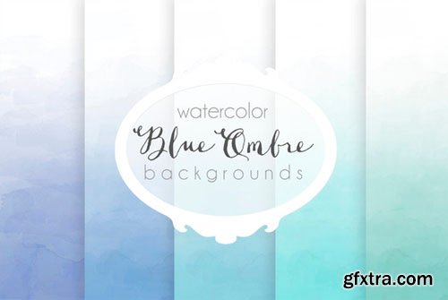 Blue ombre watercolor backgrounds - CM 91525