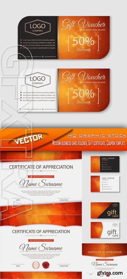 Stock Vector - Modern business card,Voucher, Gift certificate, Coupon template