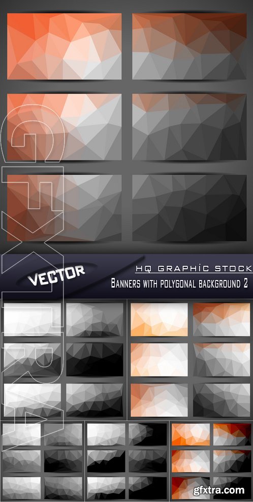 Stock Vector - Banners with polygonal background 2