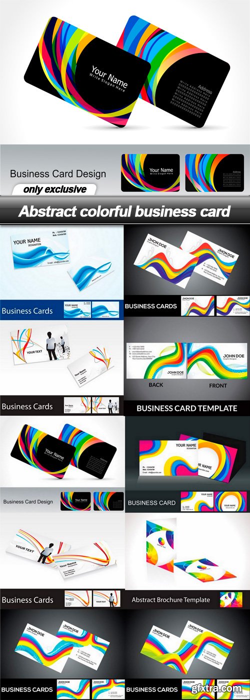 Abstract colorful business card - 10 EPS