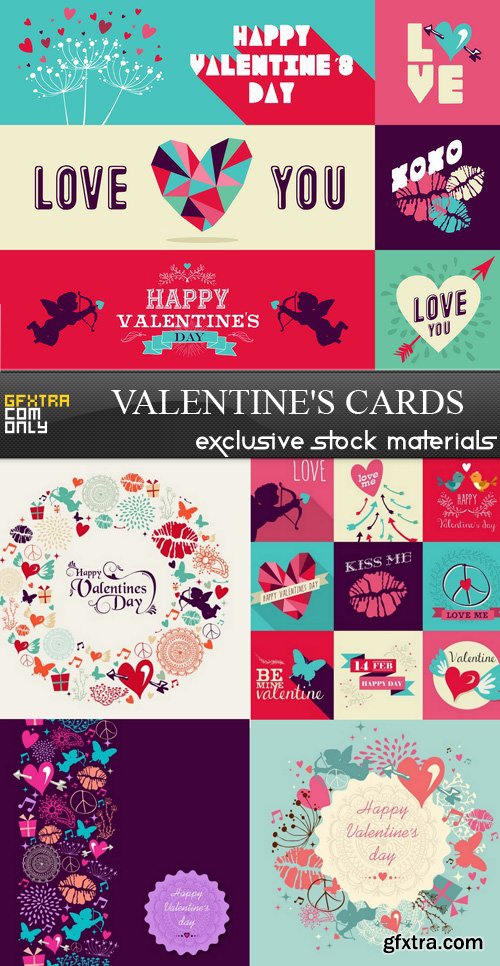 Valentine\'s Cards 5xEPS