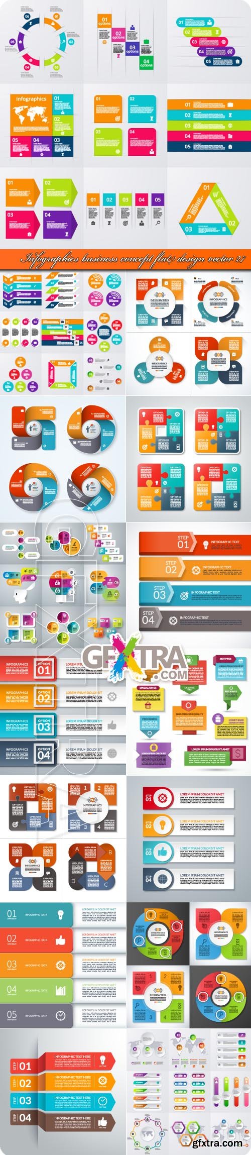 Infographics business concept flat design vector 27