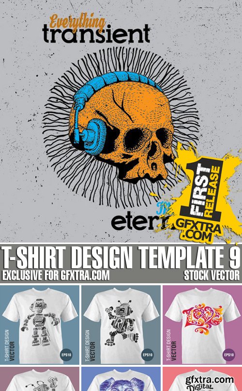 Stock Vectors - T-shirt design Template 9, 46xEPS