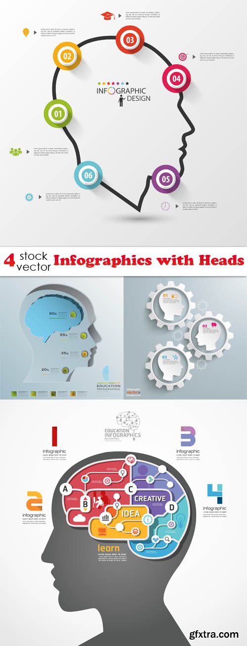 Vectors - Infographics with Heads