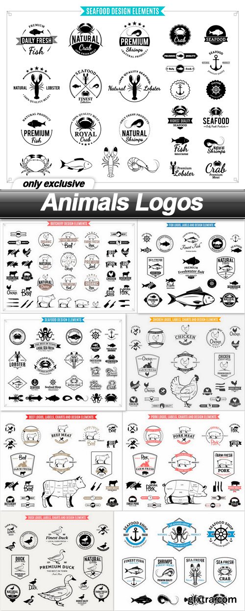 Animals Logos - 9 EPS