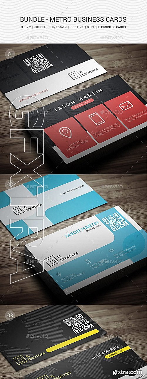GraphicRiver - Bundle - Metro Business Cards - 115 11705309