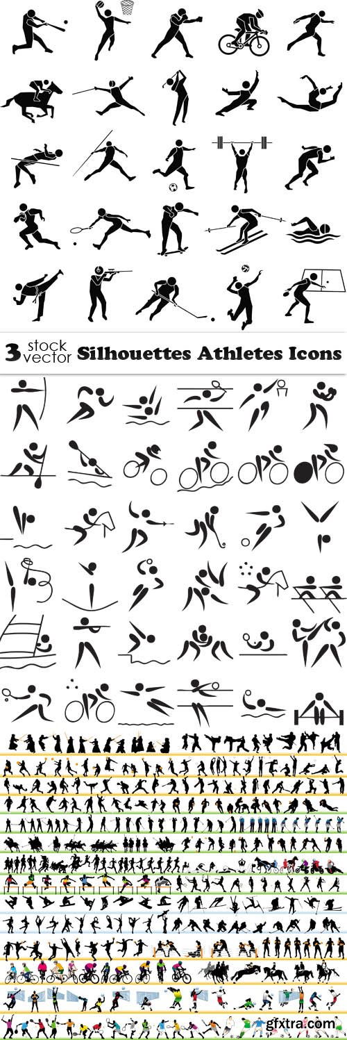 Vectors - Silhouettes Athletes Icons
