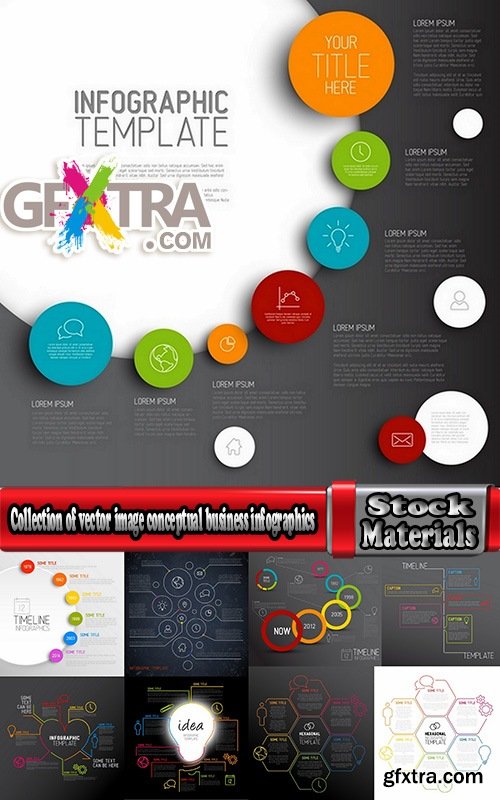 Collection of vector image conceptual business infographics #7-25 Eps