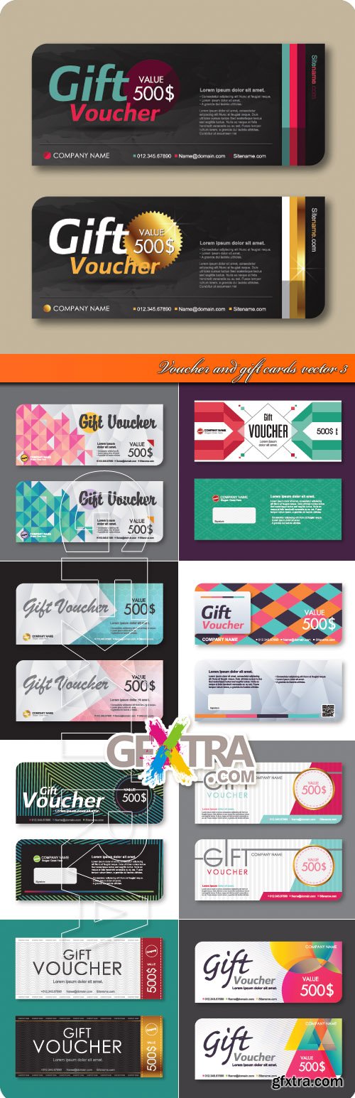 Voucher and gift cards vector 3