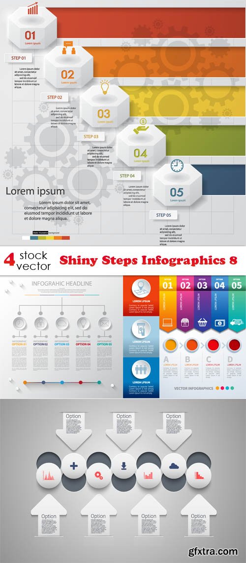 Vectors - Shiny Steps Infographics 8