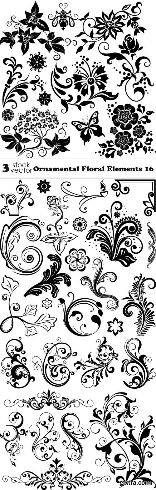 Vectors - Ornamental Floral Elements 16