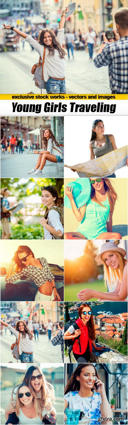 Young Girls Traveling - 10x JPEGs