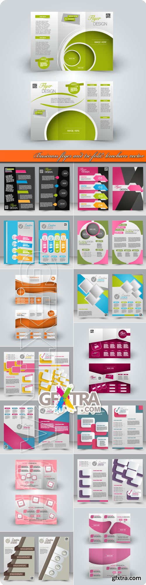 Business flyer and tri-fold brochure vector