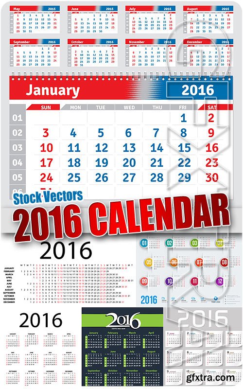 2016 calendar - Stock Vectors