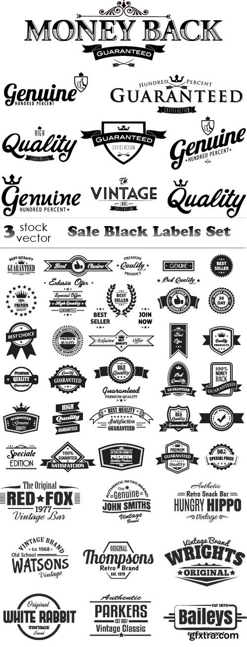 Vectors - Sale Black Labels Set