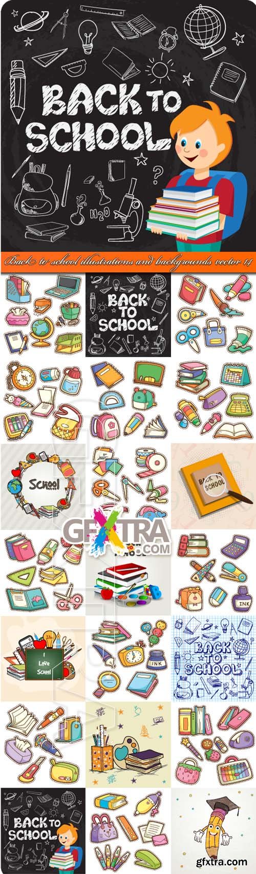 Back to school illustrations and backgrounds vector 14