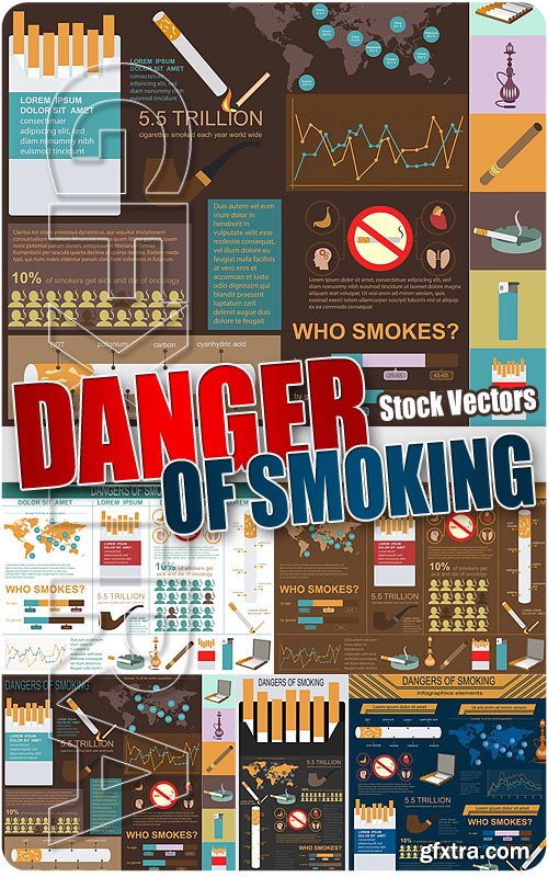 Dangers of smoking infographics - Stock Vectors