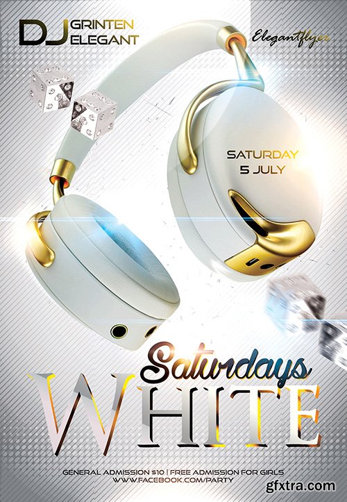 White Saturday Flyer PSD Template + Facebook Cover