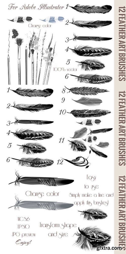 CM - Feather brushes for illustrator 329141