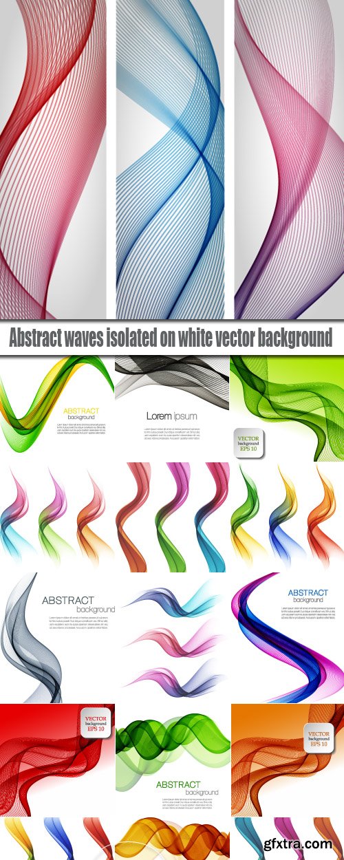 Abstract waves isolated on white vector background