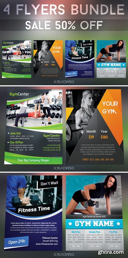 CM - Gym Fitness Flyers Bundle 319516