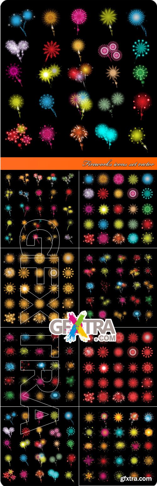 Fireworks icons set vector