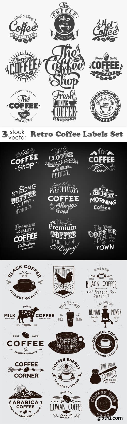 Vectors - Retro Coffee Labels Set