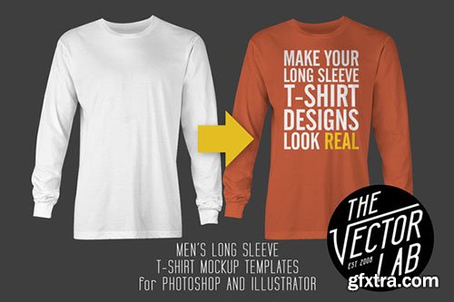 CreativeMarket Long Sleeve T-Shirt Mockup Templates 332903
