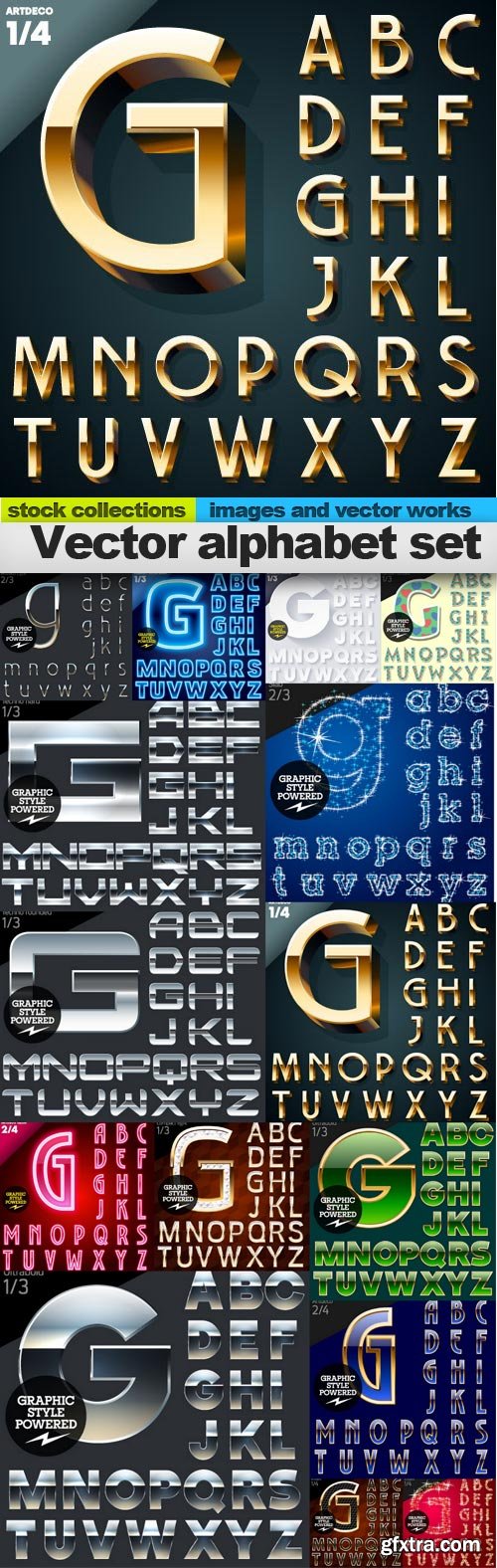 Vector alphabet set, 15 x EPS