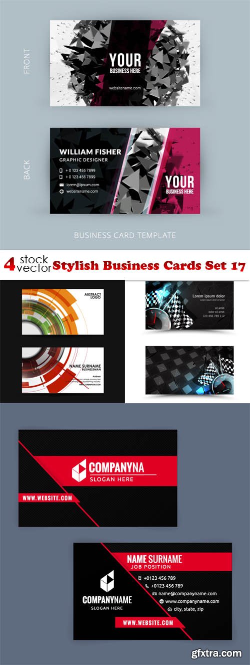 Vectors - Stylish Business Cards Set 17