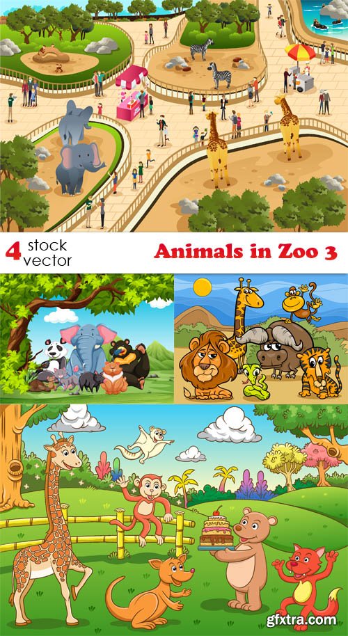 Vectors - Animals in Zoo 3