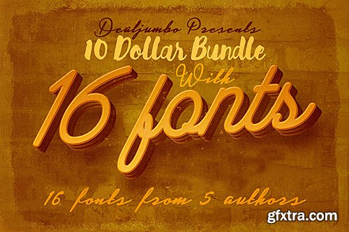 10 Dollar Bundle vol.4 – 16 Custom Fonts!