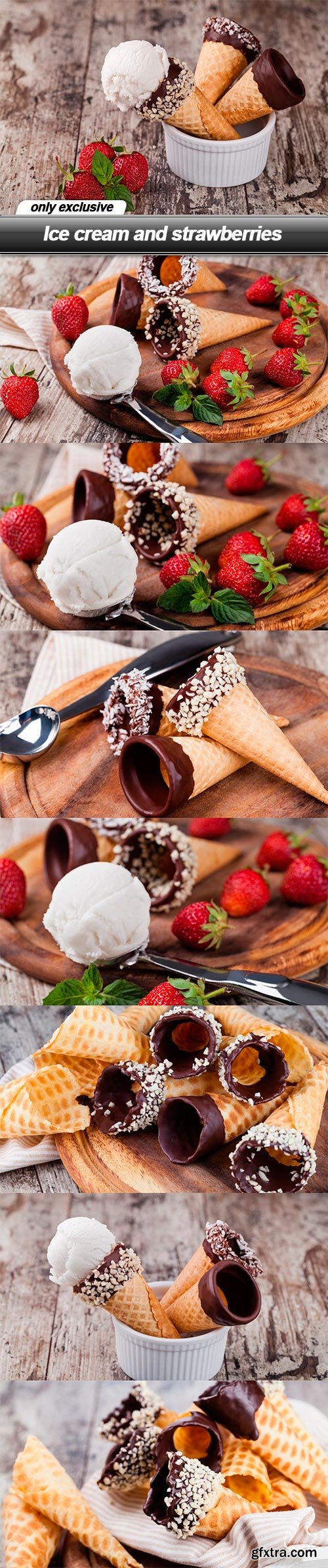 Ice cream and strawberries - 8 UHQ JPEG