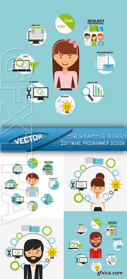 Stock Vector - Software programmer design