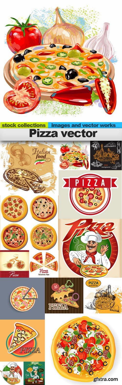Pizza vector, 15 x EPS