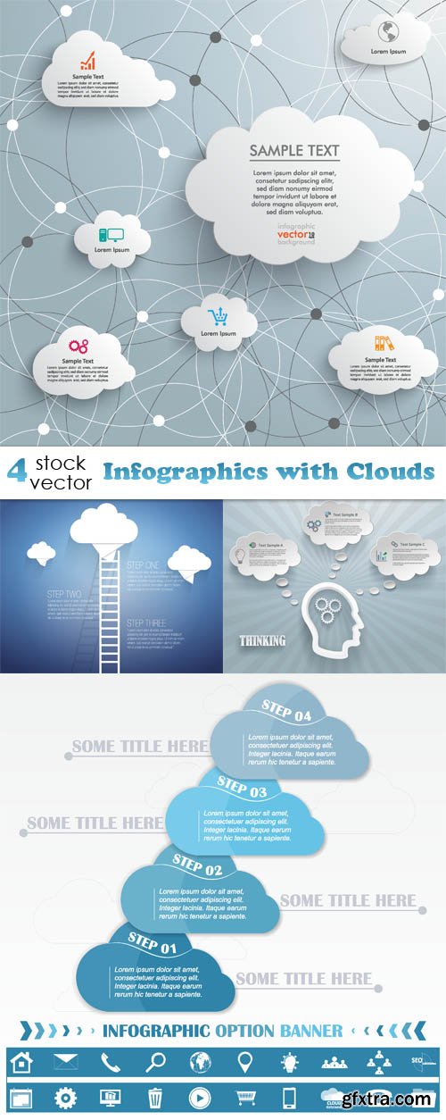 Vectors - Infographics with Clouds