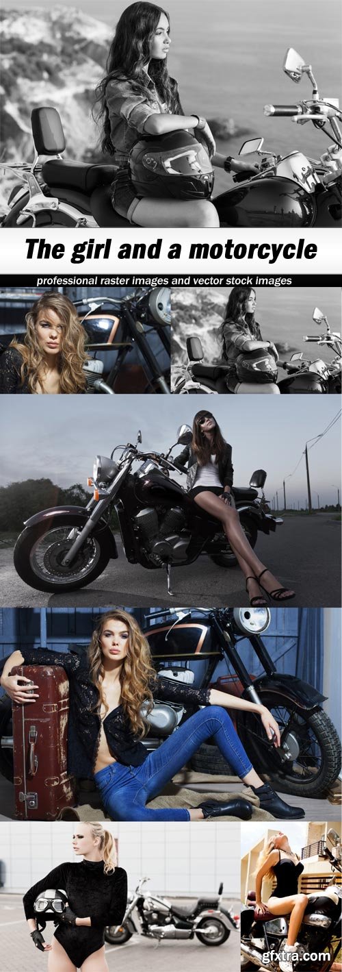 The girl and a motorcycle