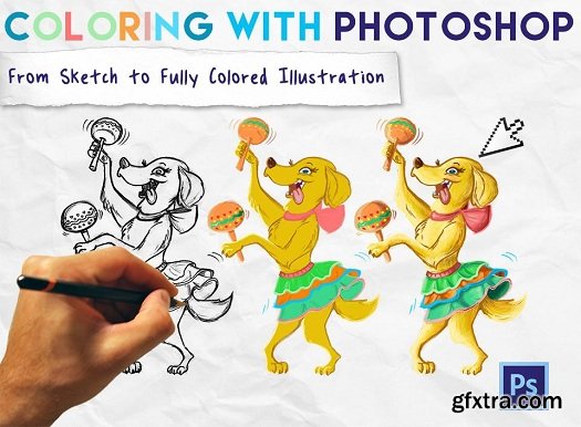 Skillshare - Coloring With Photoshop: From Sketch to Fully Colored Illustration