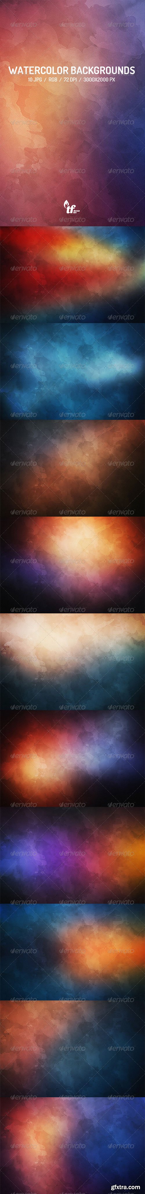 GraphicRiver - 10 Watercolor Backgrounds