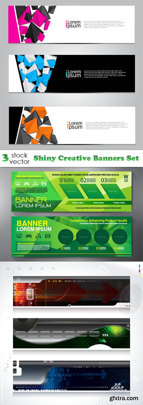 Vectors - Shiny Creative Banners Set